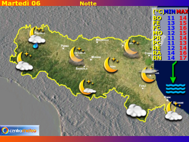 Previsioni del Tempo Emilia Romagna, mappa 1