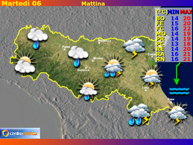 Previsioni del Tempo Emilia Romagna, mappa 2