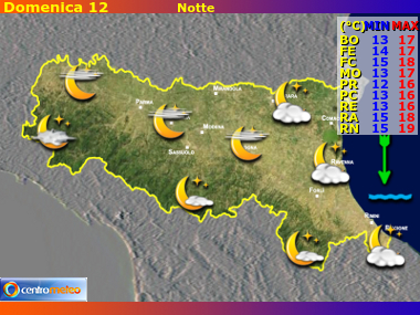 Previsioni del Tempo Emilia Romagna, mappa 1