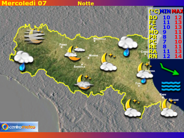 Previsioni del Tempo Emilia Romagna, mappa 1