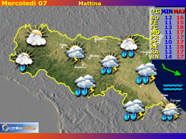 Previsioni del Tempo Emilia Romagna, mappa 2