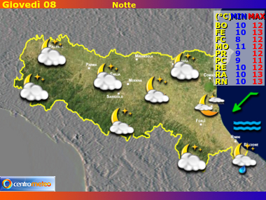 Previsioni del Tempo Emilia Romagna, mappa 1