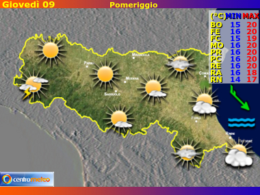 Previsioni del Tempo Emilia Romagna, mappa 1