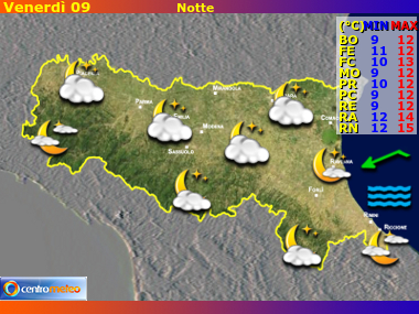 Previsioni del Tempo Emilia Romagna, mappa 1