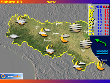 Previsioni del Tempo Emilia Romagna, mappa 1