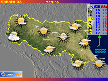 Previsioni del Tempo Emilia Romagna, mappa 2