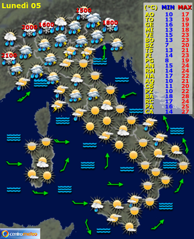 Previsioni del Tempo, giorno 4