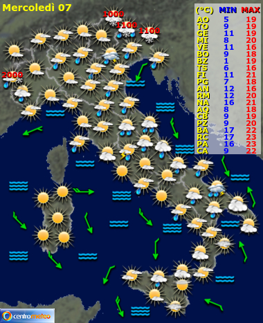 Previsioni del Tempo, giorno 6