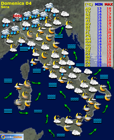 Previsioni del Tempo, mappa 4