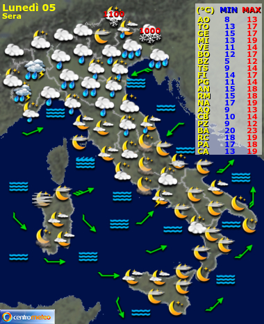 Previsioni del Tempo, mappa 4