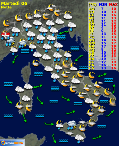 Previsioni del Tempo, mappa 1