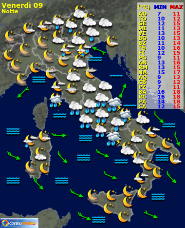 Previsioni del Tempo, mappa 1