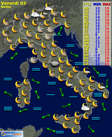 Previsioni del Tempo, mappa 1