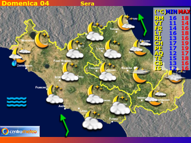 Previsioni del Tempo Lazio, Abruzzo e Molise, mappa 1