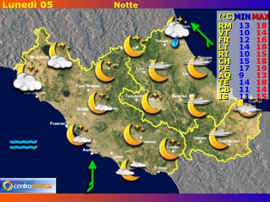 Previsioni del Tempo Lazio, Abruzzo e Molise, mappa 4