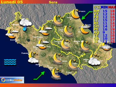 Previsioni del Tempo Lazio, Abruzzo e Molise, mappa 4