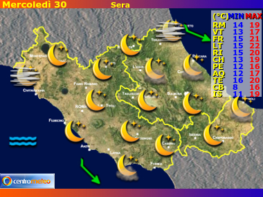 Previsioni del Tempo Lazio, Abruzzo e Molise, mappa 4