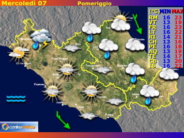 Previsioni del Tempo Lazio, Abruzzo e Molise, mappa 3