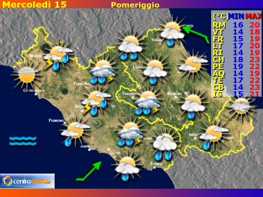 Previsioni del Tempo Lazio, Abruzzo e Molise, mappa 4