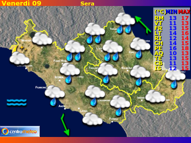 Previsioni del Tempo Lazio, Abruzzo e Molise, mappa 3