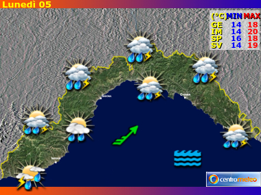 Previsioni del Tempo regione Liguria, giorno 4