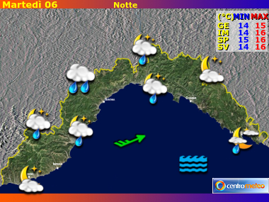 Previsioni del Tempo Liguria, mappa 1