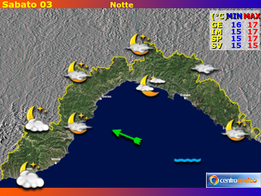 Previsioni del Tempo Liguria, mappa 1