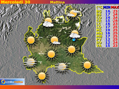 Previsioni del Tempo Lombardia, mappa 2