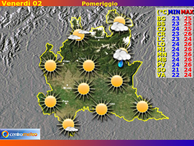 Previsioni del Tempo Lombardia, mappa 3