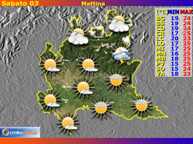 Previsioni del Tempo Lombardia, mappa 1