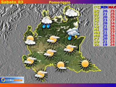 Previsioni del Tempo Lombardia, mappa 3