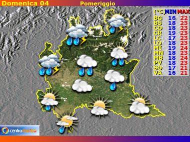 Previsioni del Tempo Lombardia, mappa 3