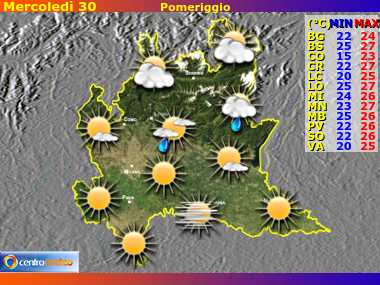 Previsioni del Tempo Lombardia, mappa 3