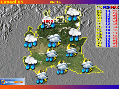 Previsioni del Tempo Lombardia, mappa 1
