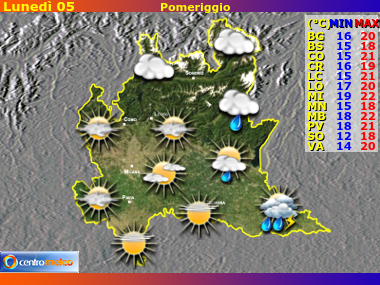 Previsioni del Tempo Lombardia, mappa 3