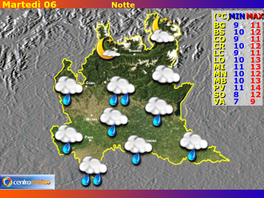 Previsioni del Tempo Lombardia, mappa 1