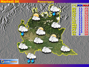 Previsioni del Tempo Lombardia, mappa 3