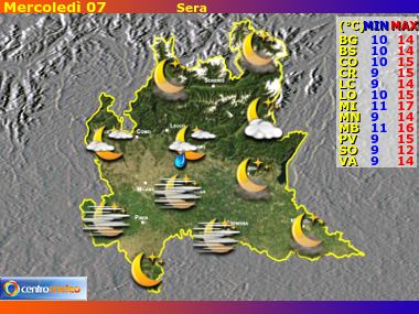 Previsioni del Tempo Lombardia, mappa 3