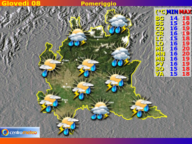 Previsioni del Tempo Lombardia, mappa 3