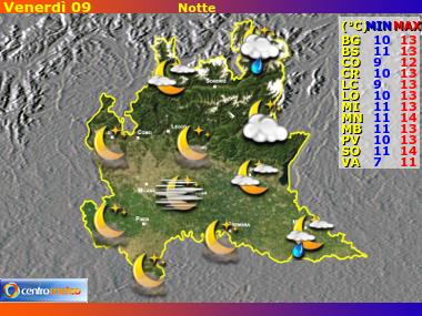Previsioni del Tempo Lombardia, mappa 1