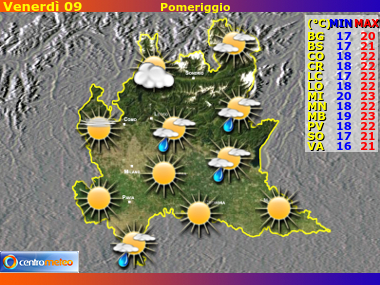 Previsioni del Tempo Lombardia, mappa 3