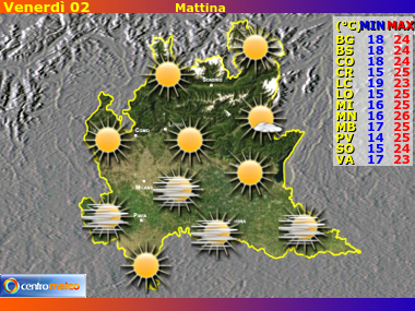 Previsioni del Tempo Lombardia, mappa 2