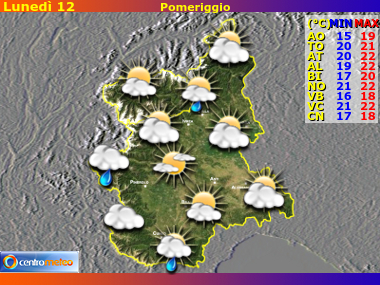 Previsioni del Tempo Valle d'Aosta e Piemonte, mappa 2