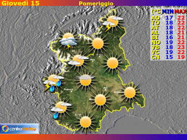 Previsioni del Tempo Valle d'Aosta e Piemonte, mappa 2
