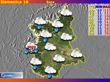 Previsioni del Tempo Valle d'Aosta e Piemonte, mappa 3
