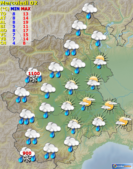 Previsioni Meteo Piemonte