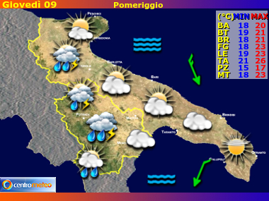 Previsioni del Tempo Puglia e Basilicata, mappa 3