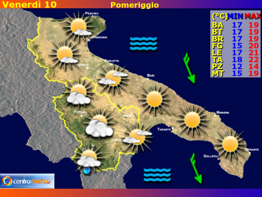 Previsioni del Tempo Puglia e Basilicata, mappa 1