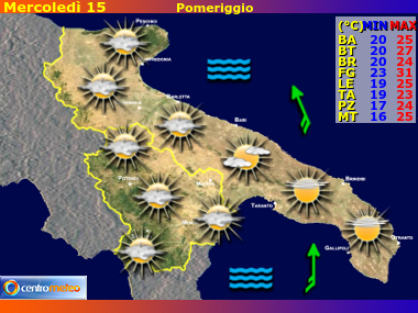 Previsioni del Tempo Puglia e Basilicata, mappa 2