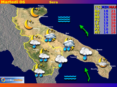 Previsioni del Tempo Puglia e Basilicata, mappa 3